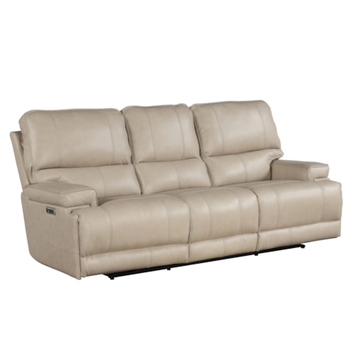 Casual Cordless Power Reclining Sofa with Power Headrests