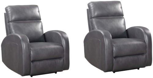 Contemporary Power Recliner with Sloped Arms (Set of 2)