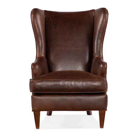 Transitional Stationary Accent Chair with Nailhead Trim 