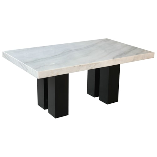 Contemporary Glam Rectangular Counter Height Dining Table with Marble Top