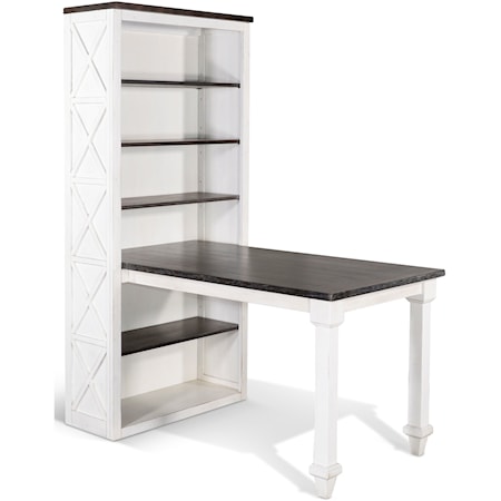 Bookcase Desk with 5 Shelves
