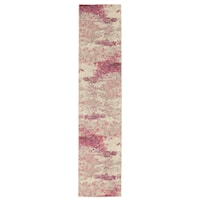 2' x 6' Ivory/Pink Runner Rug