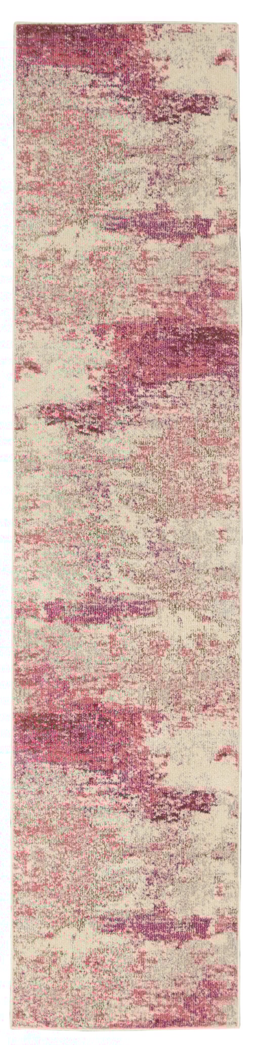 2' x 6' Ivory/Pink Runner Rug