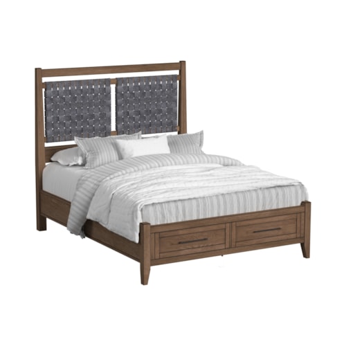 Transitional Queen Bed with Footboard Storage