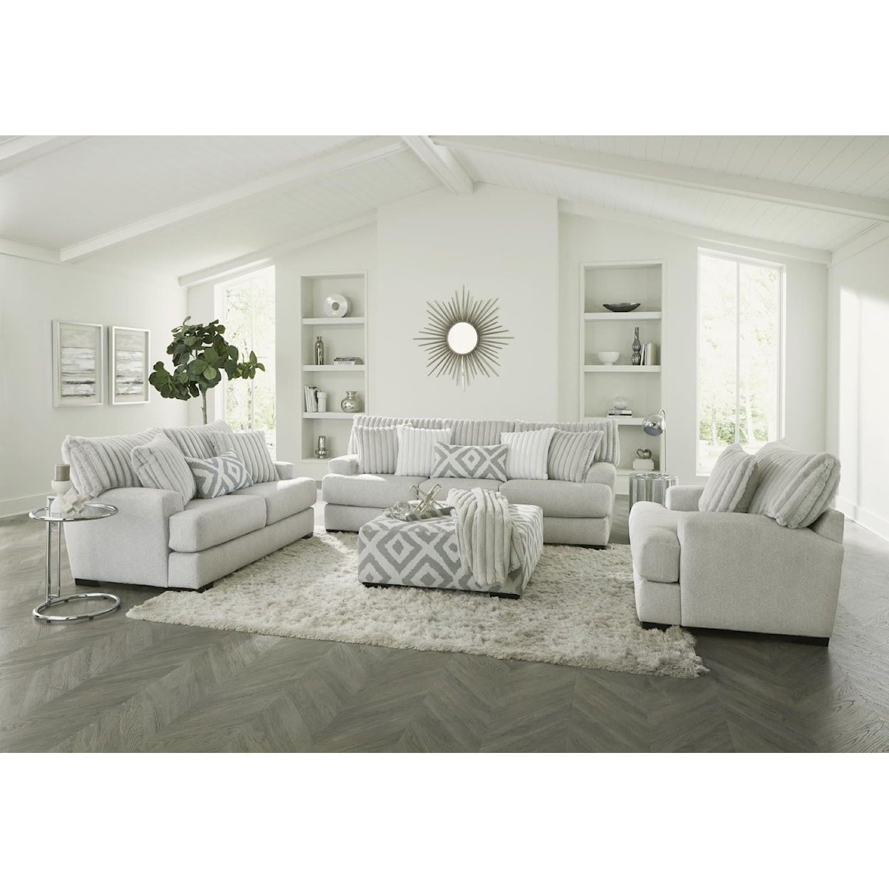 Albany 938 Tweed Silver 3-Piece Living Room Set