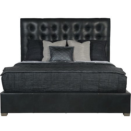 Avery Queen Leather Panel Bed (66"H)