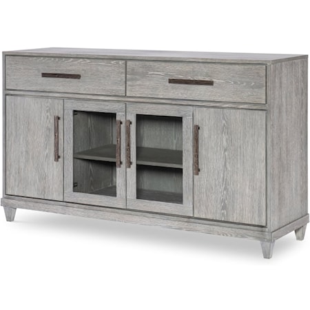 Contemporary Credenza with Wine Bottle Storage