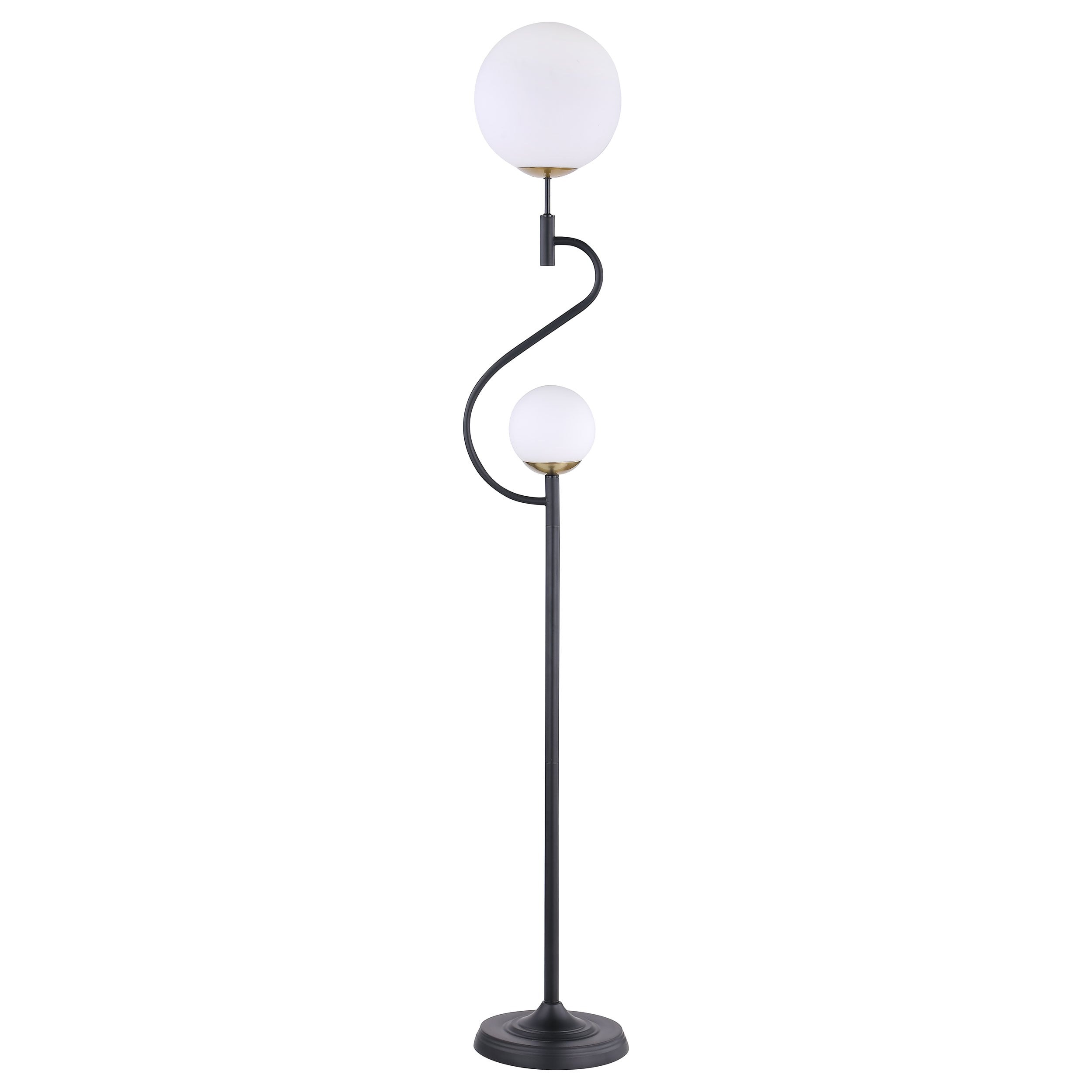 DOUBLE ORB BLACK FLOOR LAMP |