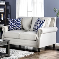 Transitional Love Seat with Nailhead Trim