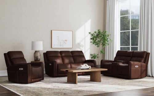 Transitional 3-Piece Power Reclining Living Room Set