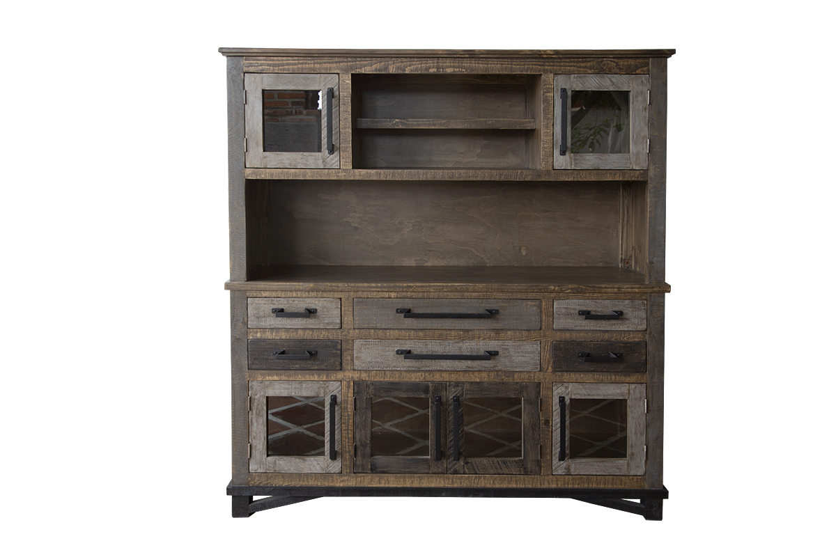 rustic buffet hutch