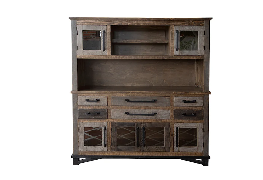 Loft Buffet & Hutch by International Furniture Direct at VanDrie Home Furnishings