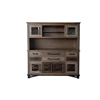 Rustic Buffet & Hutch with 6 Doors and 6 Drawers