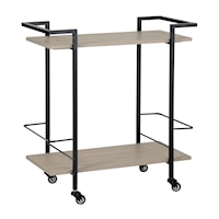 Metal Bar Cart with Melamine Shelves