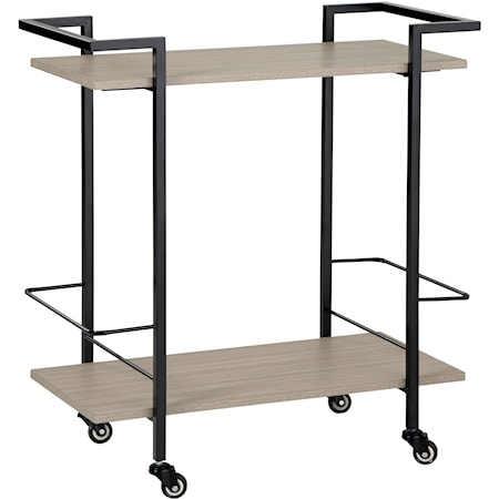 Metal Bar Cart with Melamine Shelves