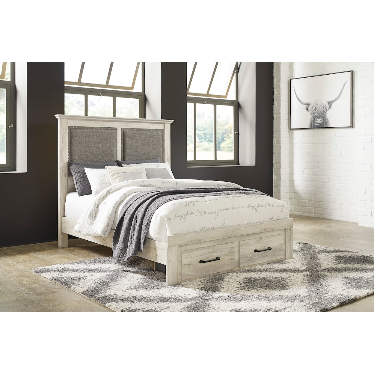 Ashley Signature Design Cambeck King Upholstered Bed w/ Footboard Storage