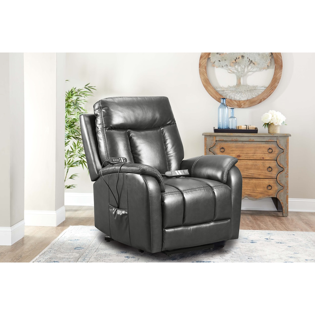 Behold Home 106 Jamey Charcoal Power Lift Recliner