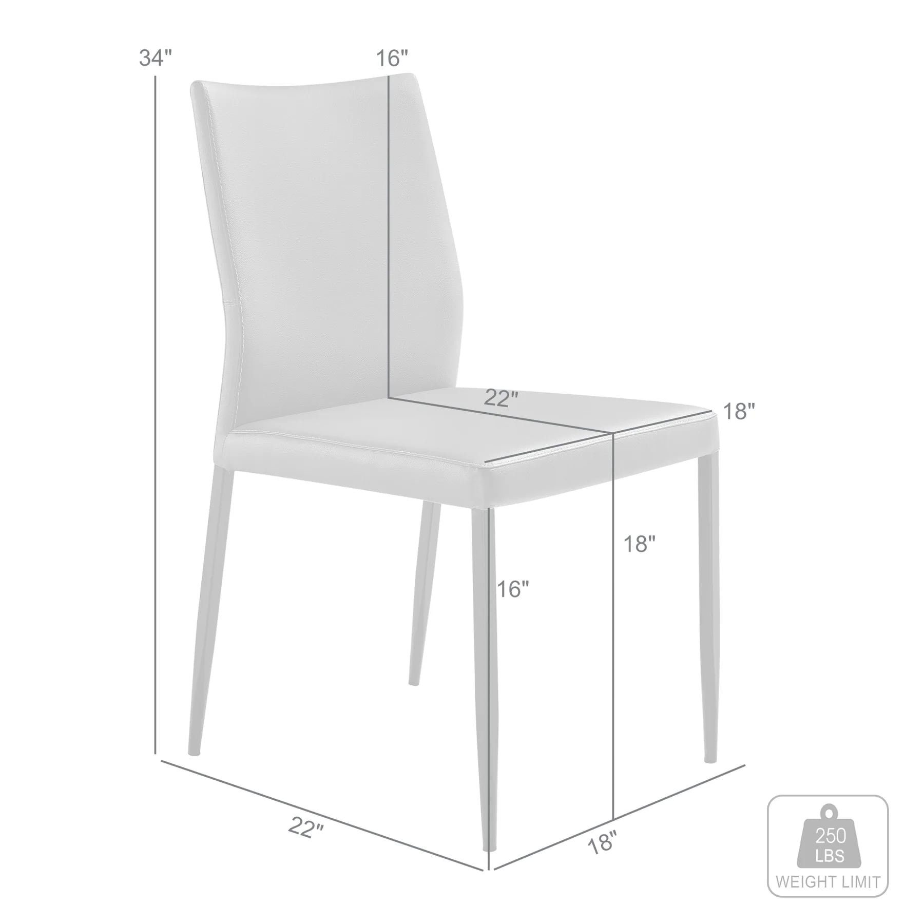 Armen Living Kash Faux-Leather Dining Chair