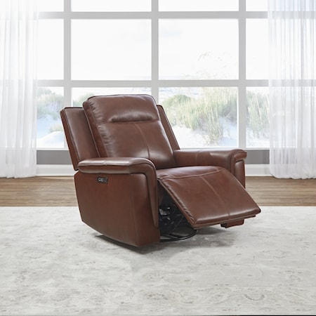 Leather Swivel Glider Power Recliner