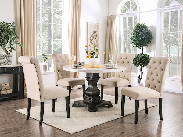 5 Pc. Round Dining Table Set