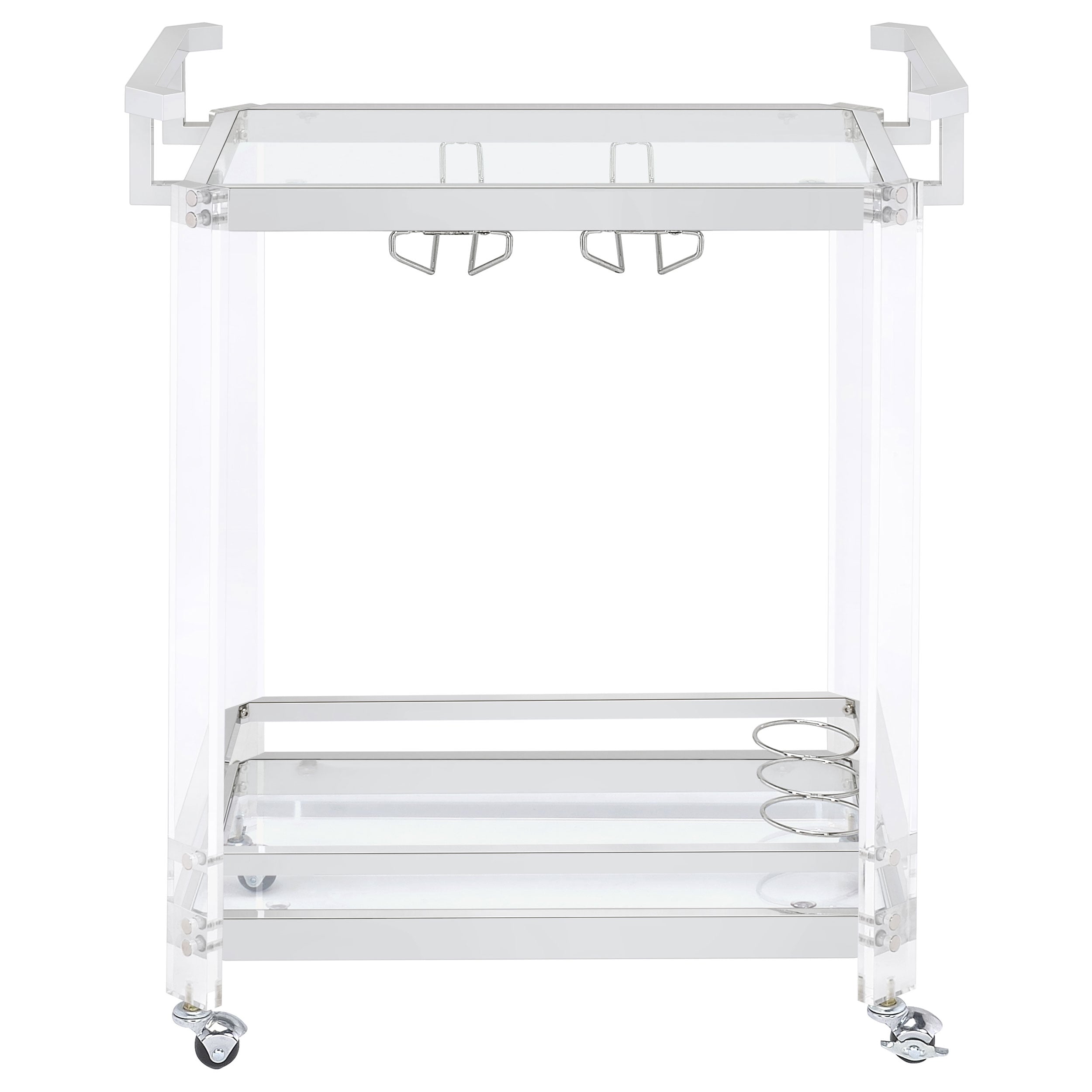 Jefferson 2-tier Glass Shelf Bar Cart