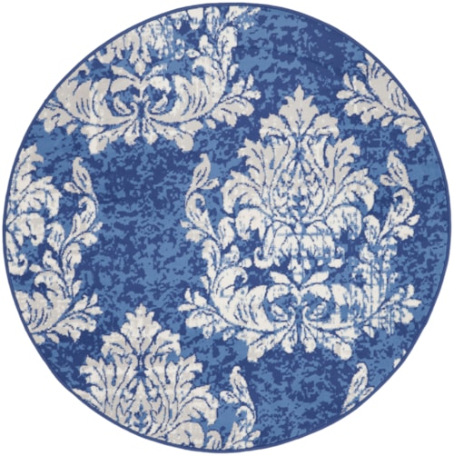 5'  Navy Ivory Round Rug
