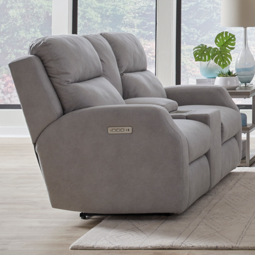 Triple Power Console Loveseat W/ Hidden Cupholders