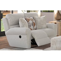 Transitional Lay Flat Power Reclining Loveseat with Zero Gravity Recline
