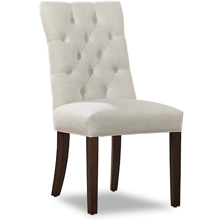 Upholstered Dining Chair with Button Tufting