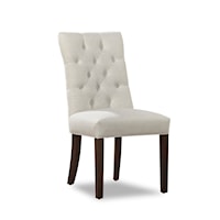 Transitional Upholstered Dining Chair with Button Tufting
