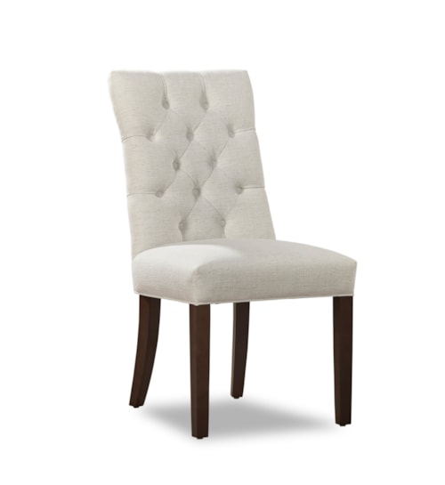 Transitional Upholstered Dining Chair with Button Tufting