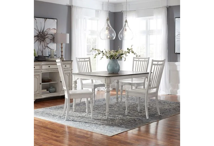 Magnolia Manor 5-Piece Leg Table Set by Liberty Furniture at VanDrie Home Furnishings