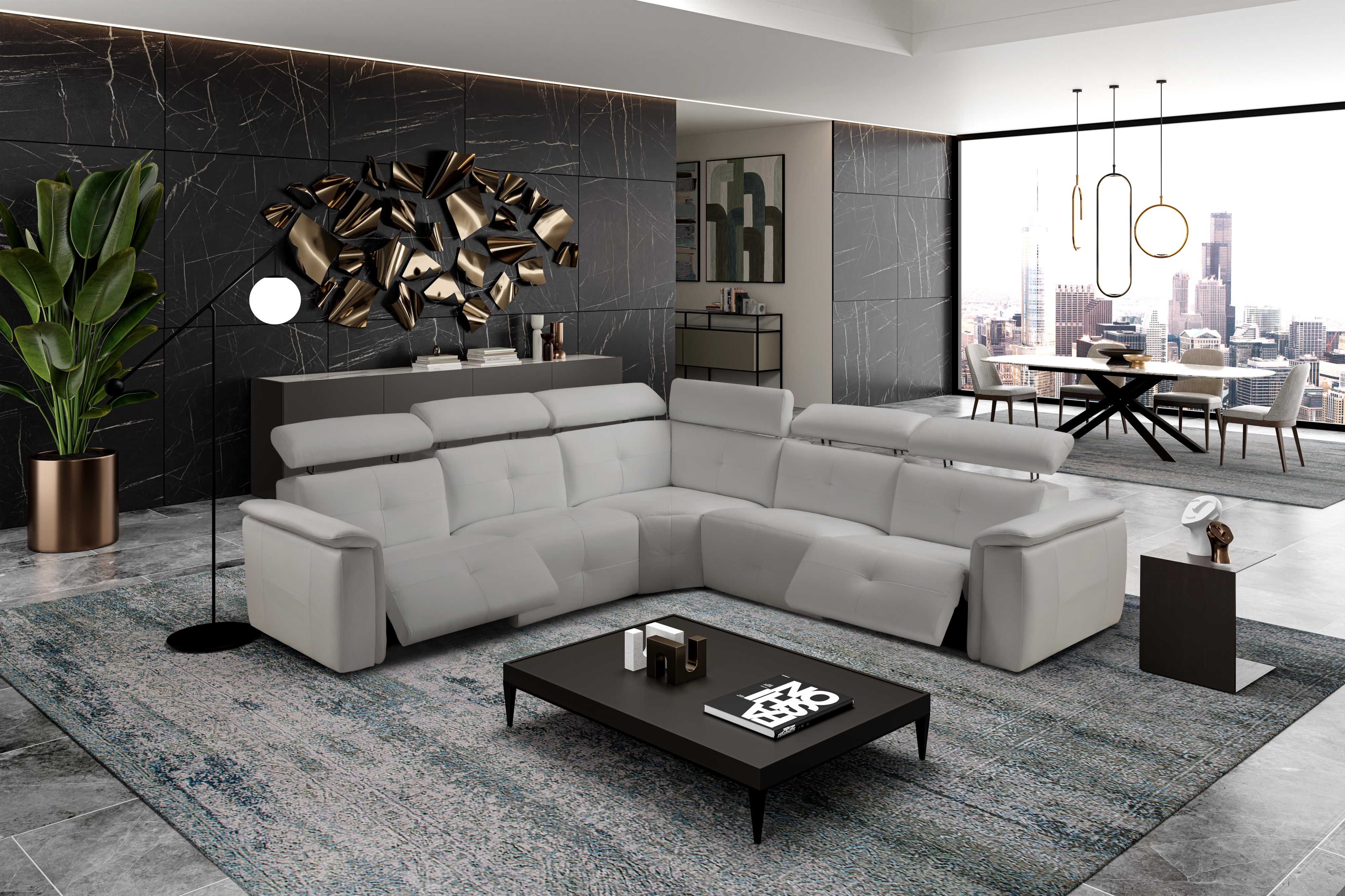 L-Shaped Sectional with Power Footrests