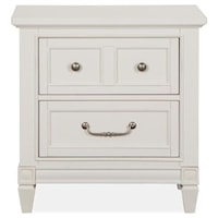 Cottage Style 2-Drawer Nightstand with USB Ports