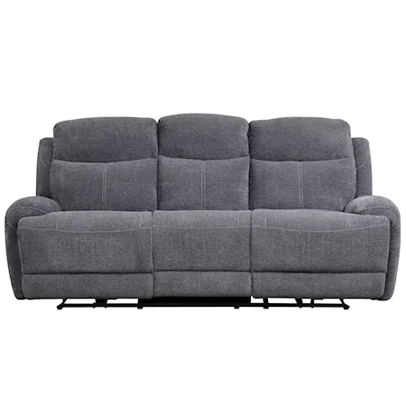 Casual Power Reclining Sofa with USB Ports, Power Headrests, and Gel Foam Cushions
