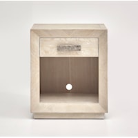 Contemporary 1-Drawer Nightstand with Wire Management