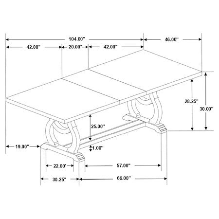 104-inch Extension Leaf Dining Table