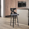 Armen Living Gayle 30" Swivel Upholstered Barstool