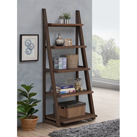 Eric Ladder Bookshelf, Brown