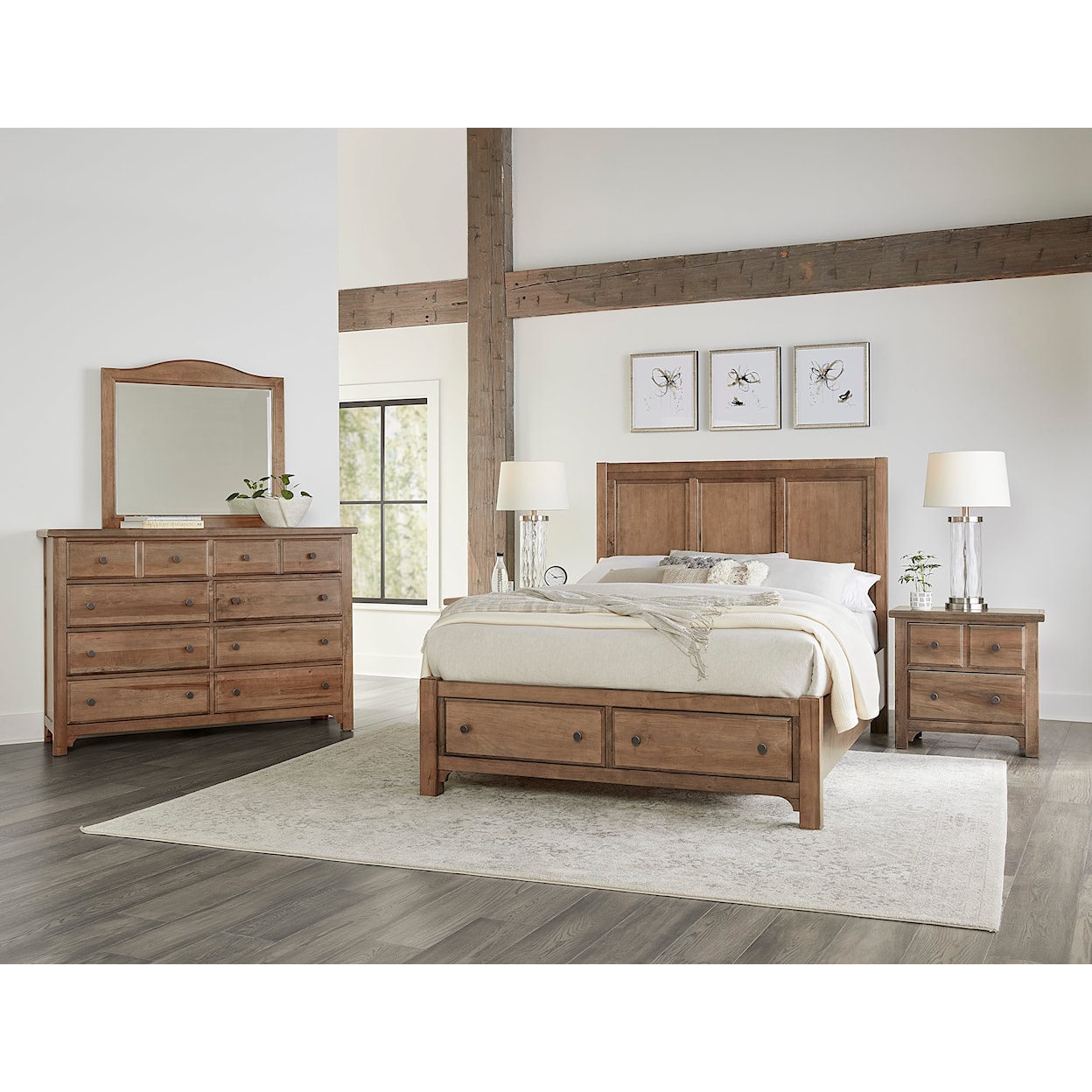 Vaughan Bassett Cool Farmhouse Queen Panel Storage Bed