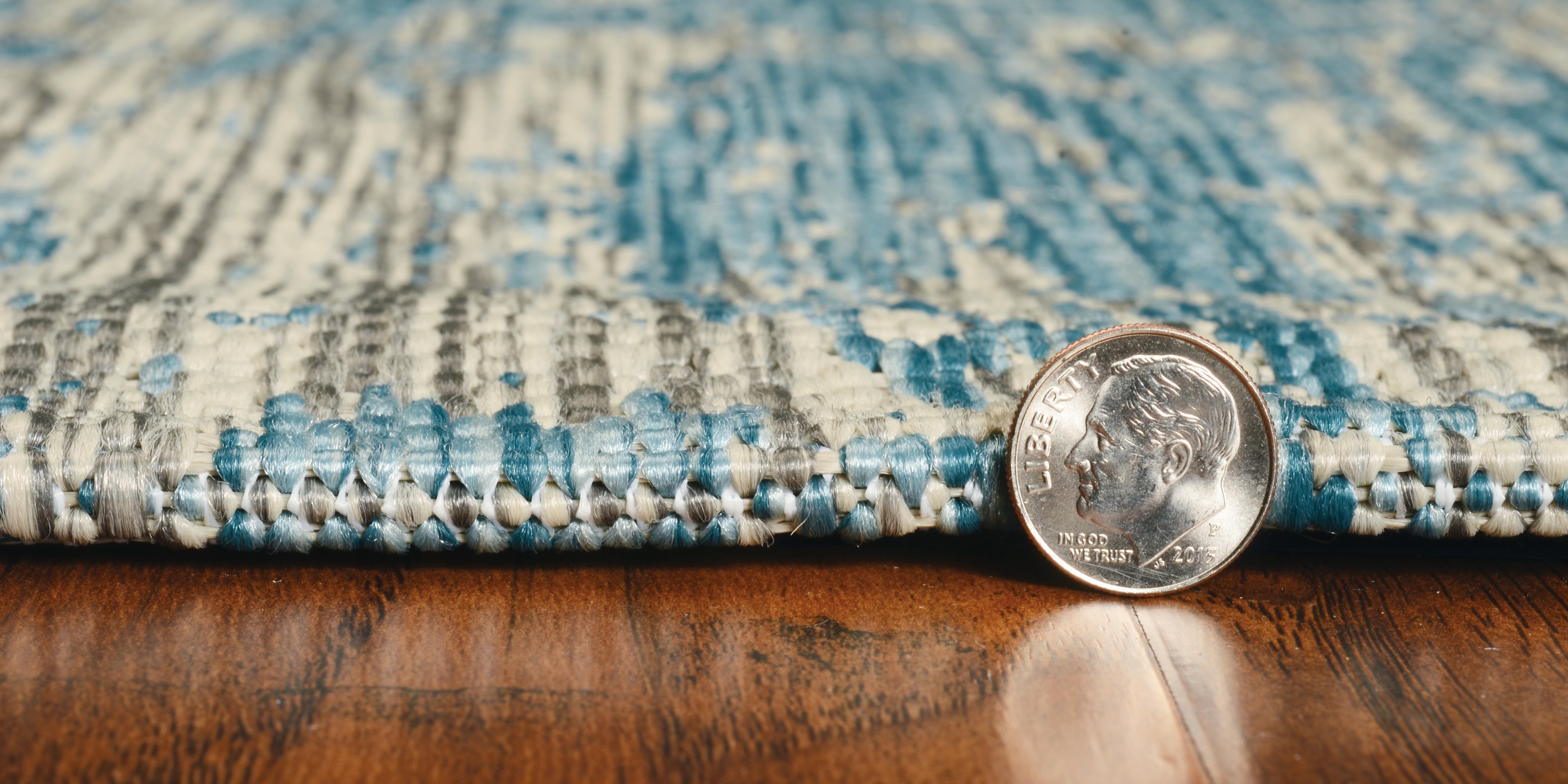 2’7” x 3’11” Teal Strokes Rug