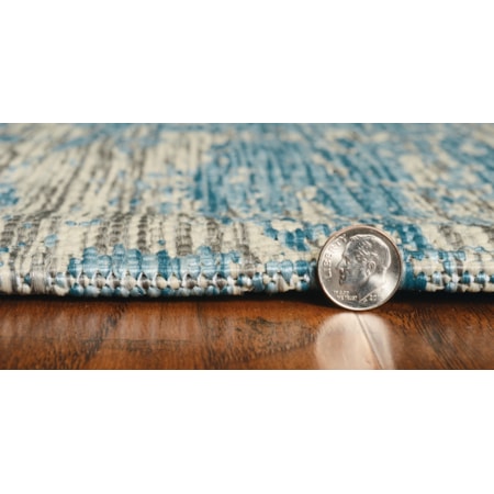 2’7” x 3’11” Teal Strokes Rug