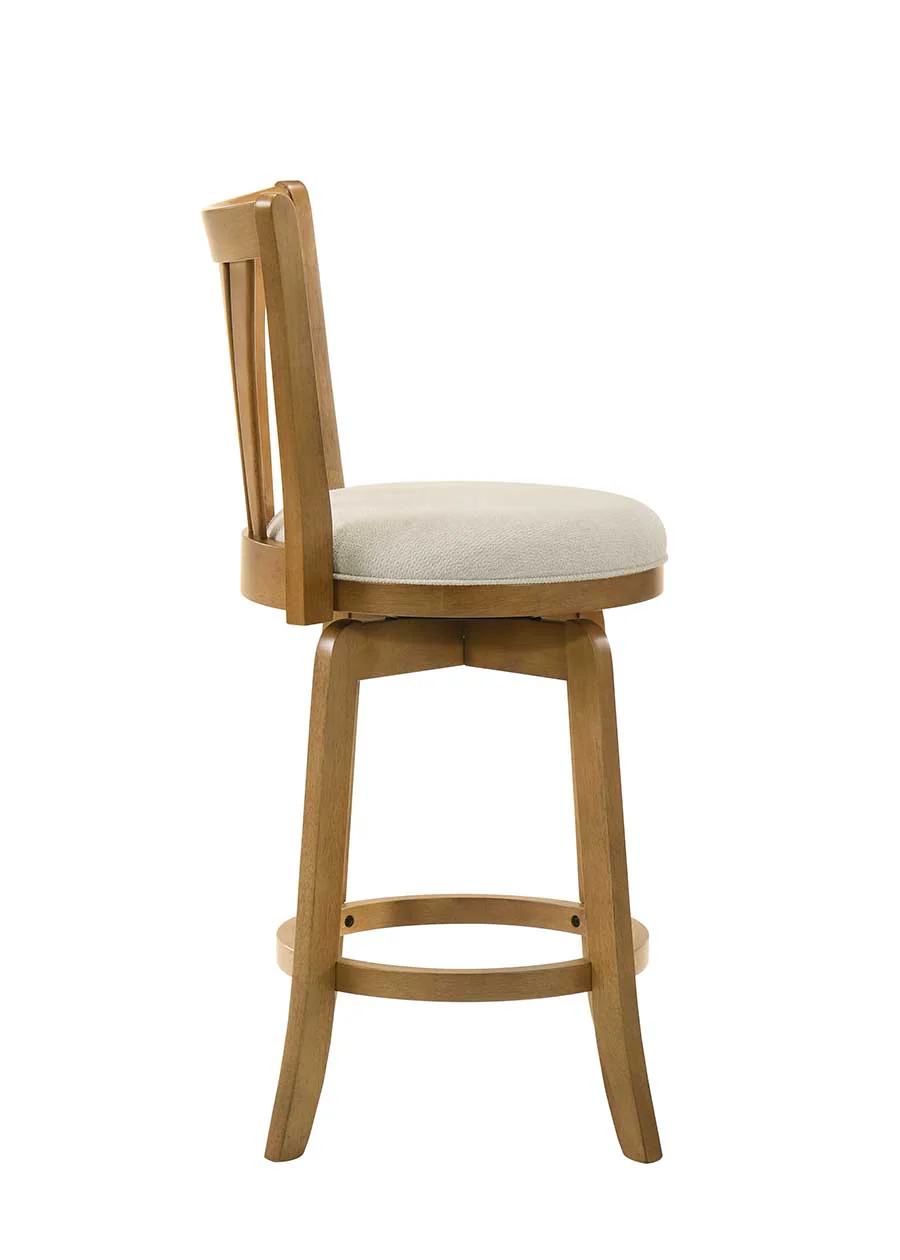 Armen Living Elle Upholstered Swivel Counter Stool
