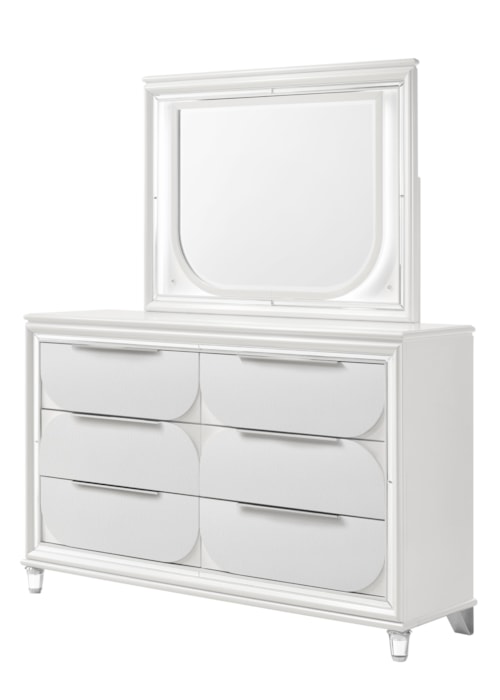 Eden Contemporary 6-Drawer Dresser & Mirror