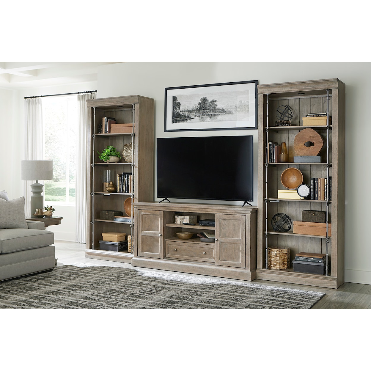 Hammary Donelson Media Console and Bookcases