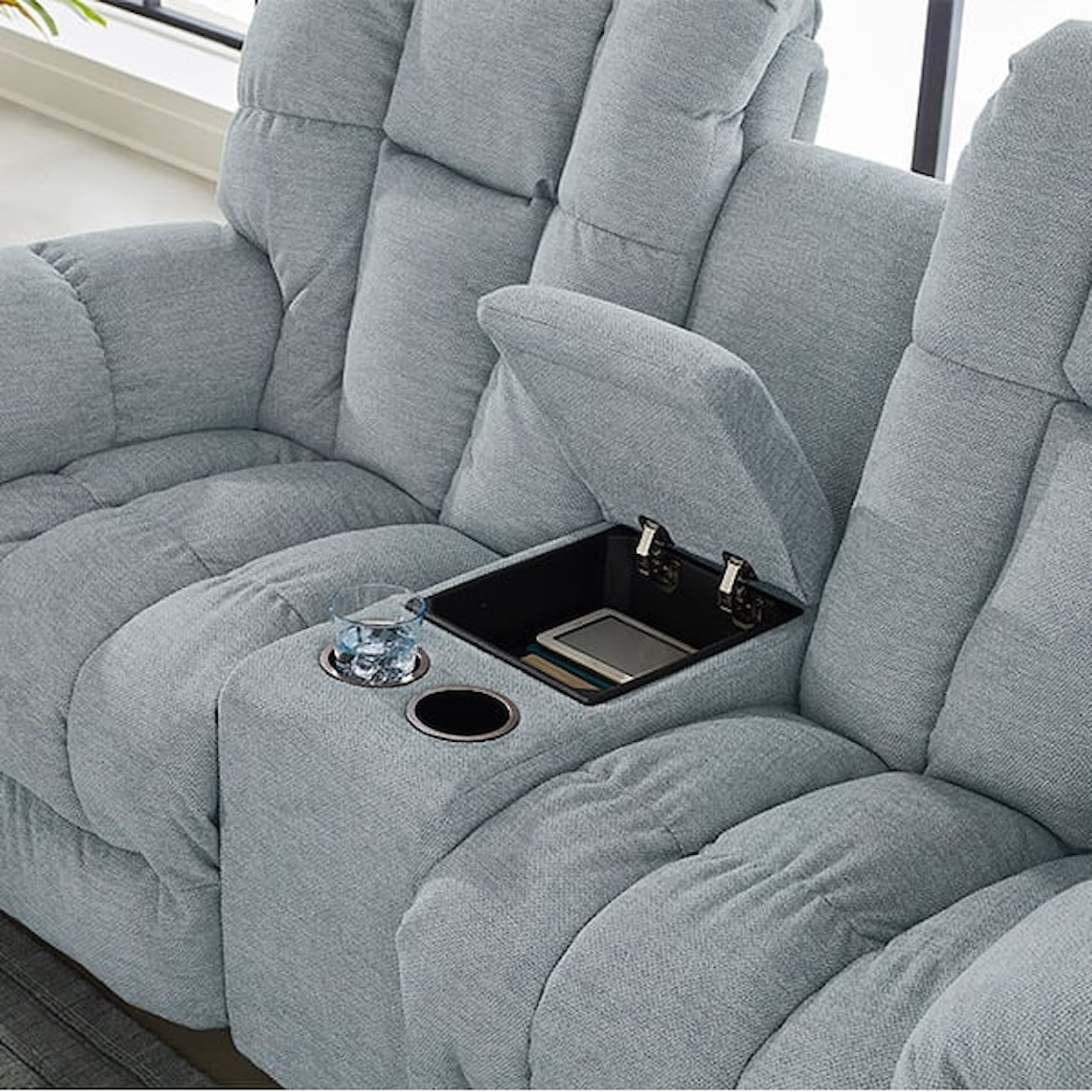 Best Home Furnishings Lucas Power Space Saver Console Loveseat