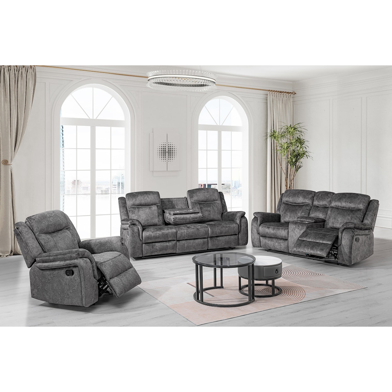 New Classic Furniture Park City Upholstered Glider Recliner