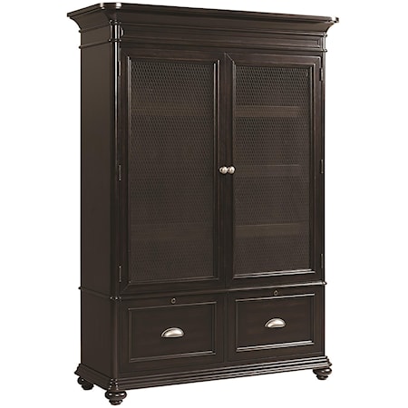 Traditional Door Bookcase with LED Lighting