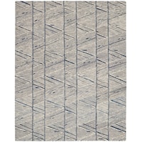 8'3" x 11'6" White Blue Rectangle Rug