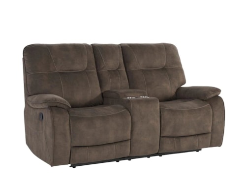 Casual Manual Reclining Console Loveseat with Cup Holders